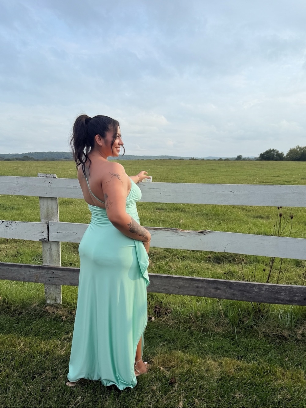 Elegant Mint Green Spaghetti Strap Evening Dress